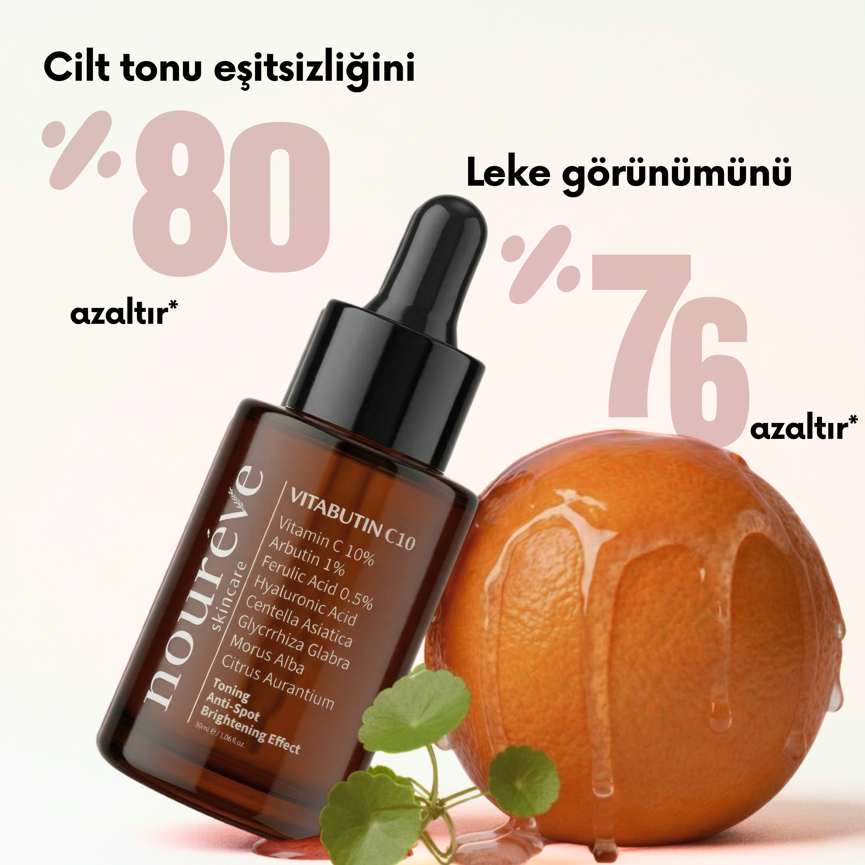 -Vitabutin C10 Serum | Leke Karşıtı & Cilt Tonu Eşitleyici | C Vitamini, Arbutin, Ferulik Asit, Cica