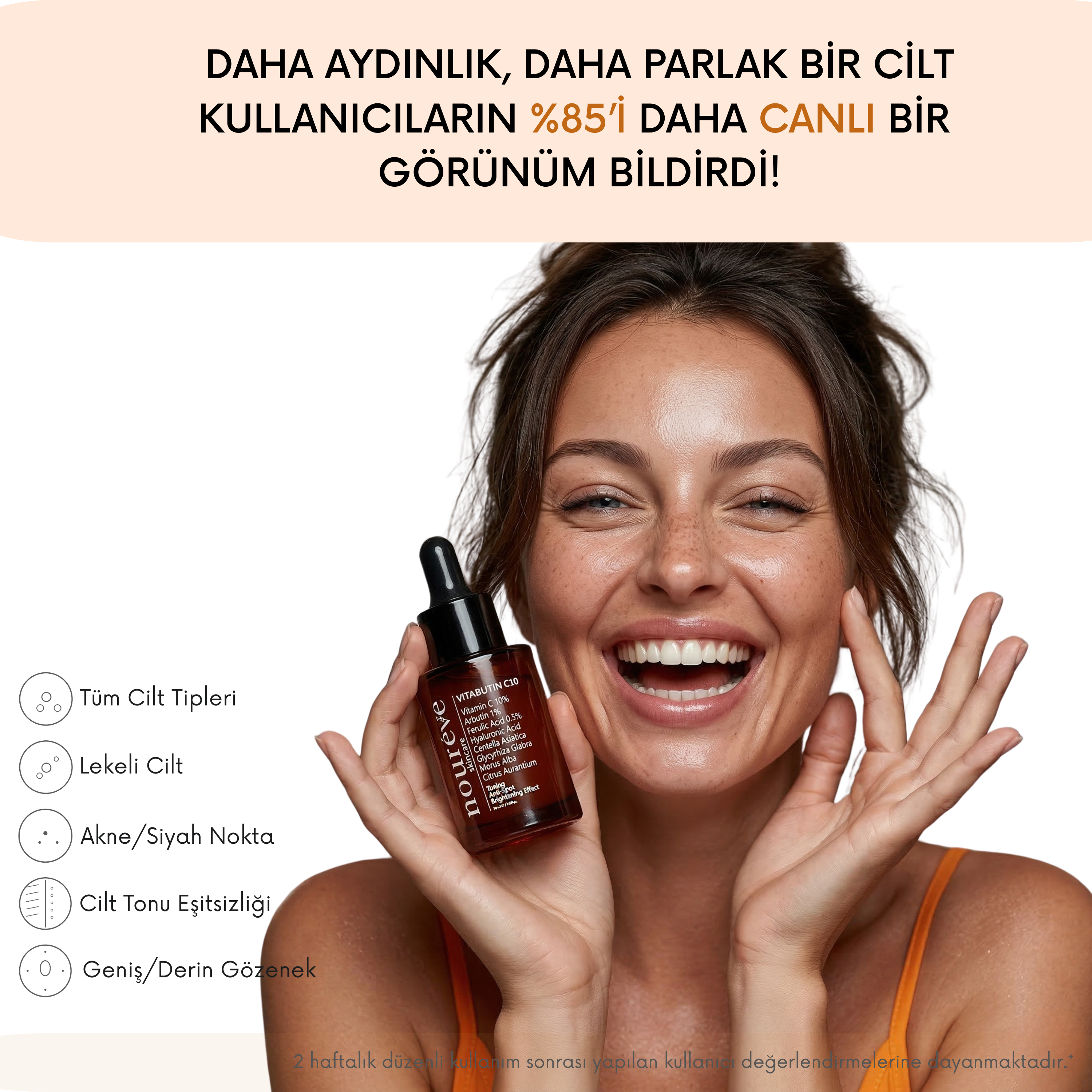 -Vitabutin C10 Serum | Leke Karşıtı & Cilt Tonu Eşitleyici | C Vitamini, Arbutin, Ferulik Asit, Cica