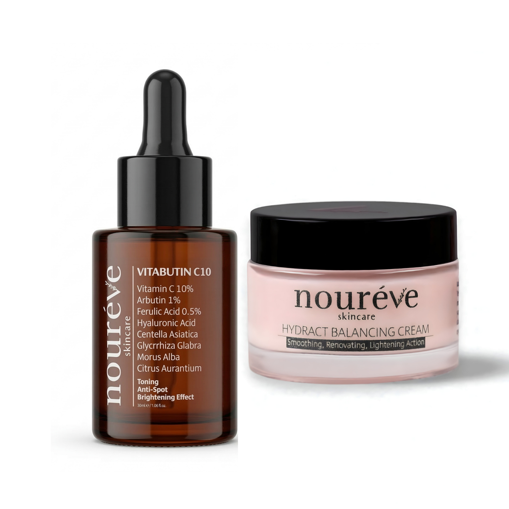 Vitabutin C10 Serum & Hydract Balancing Cream Duo | Leke Karşıtıi Cilt Tonu Eşitleyici, Aydınlatıcı & Yoğun Nemlendirici, Bariyer Destekleyici Bakım Rutini