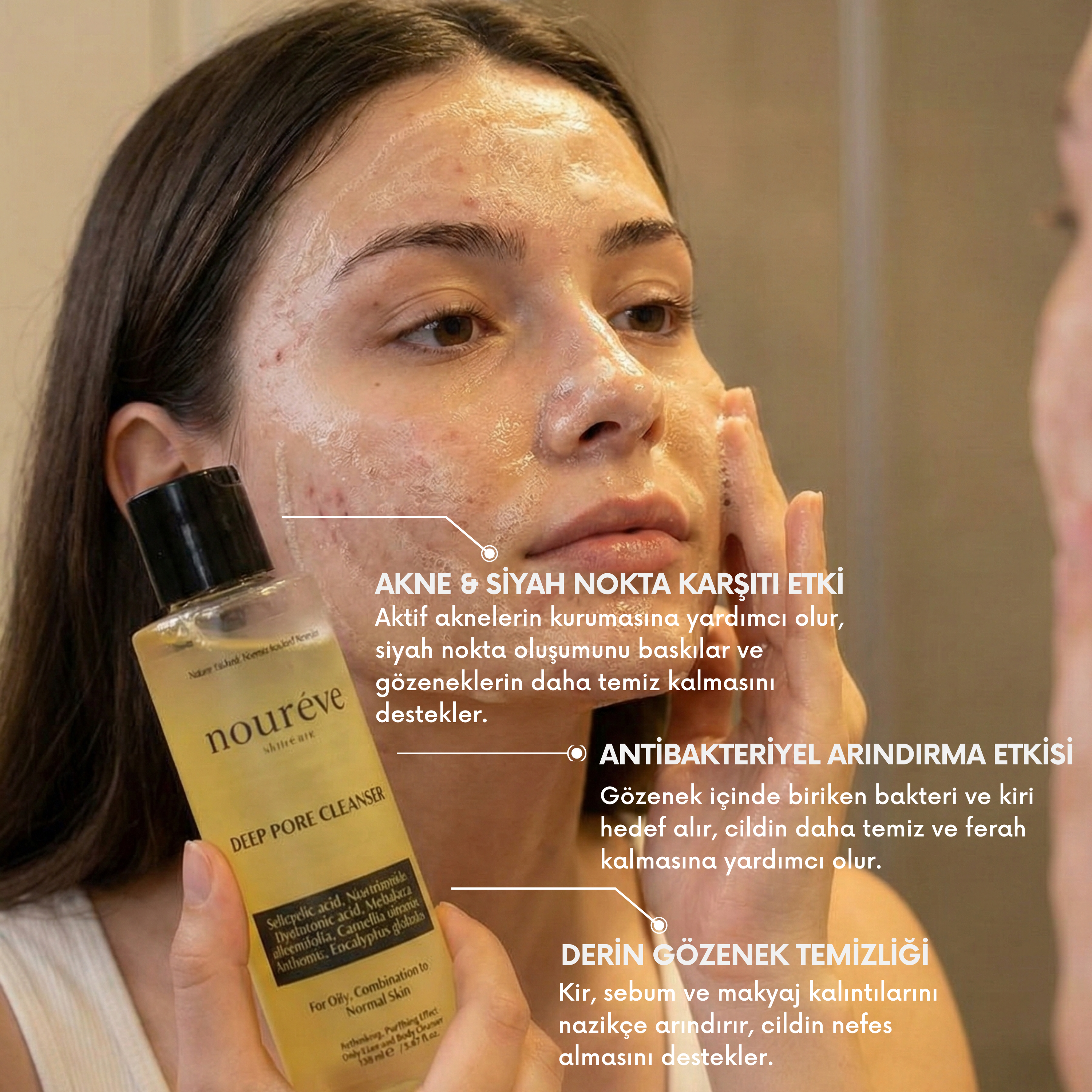 -Deep Pore Cleanser | Akne, Siyah Nokta & Komedon Karşıtı Temizleme Jeli | Salisilik Asit, Çay Ağacı Yağı