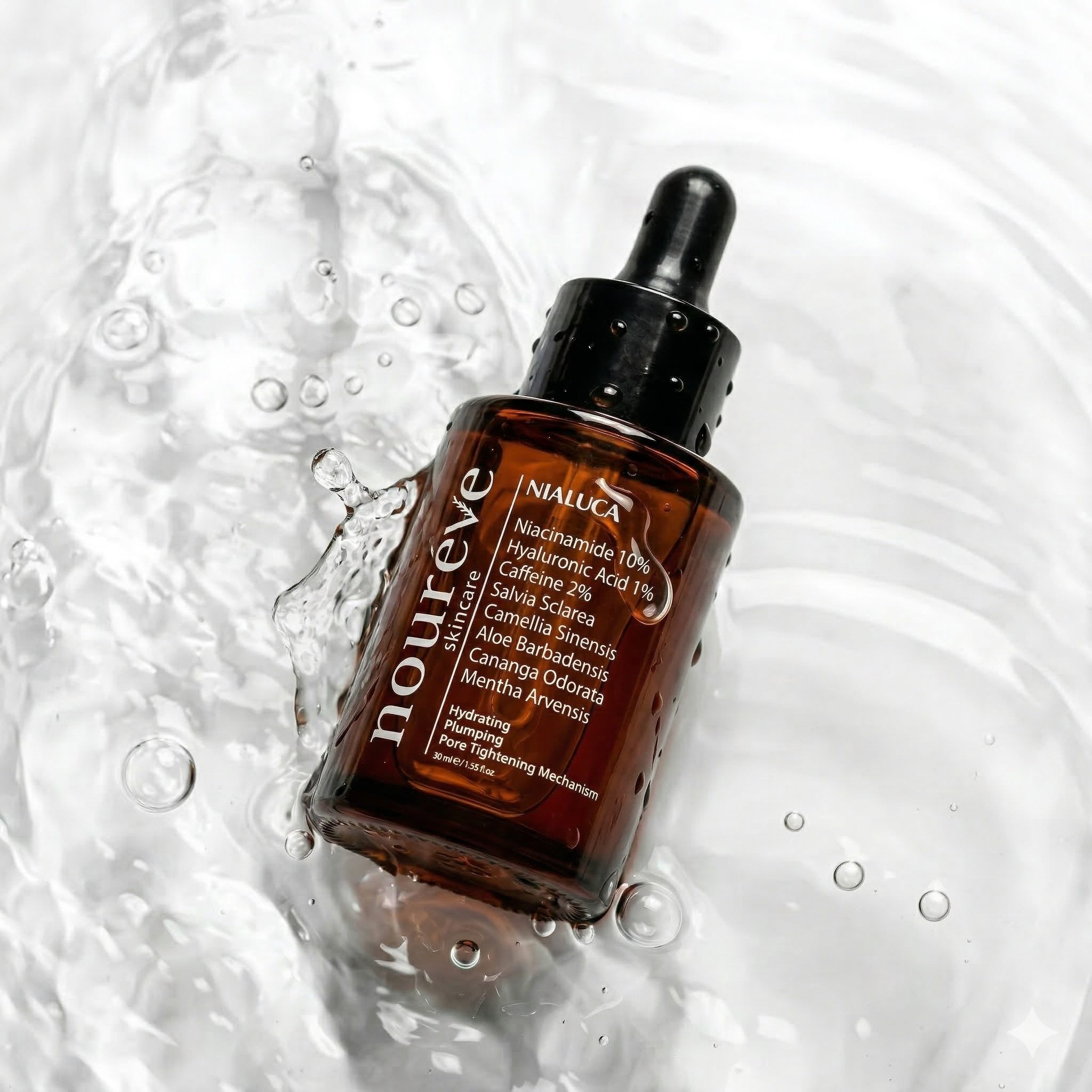 -Nialuca Serum | Gözenek Dengeleyici & Canlandırıcı | Niasinamid, Hyaluronik Asit, Kafein, Nane Yağı