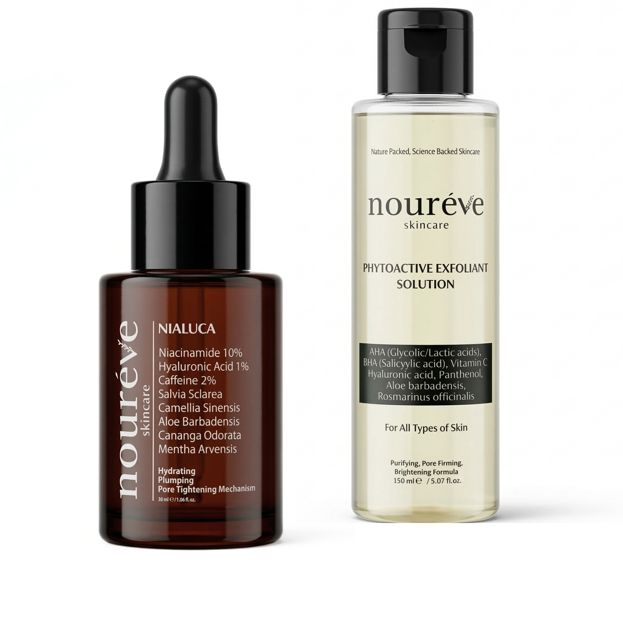 Nialuca Serum & Phytoactive Exfoliant Solution | Gözenek Sıkılaştırıcı, Siyah Nokta Karşıtı & Canlandırıcıİkili Set