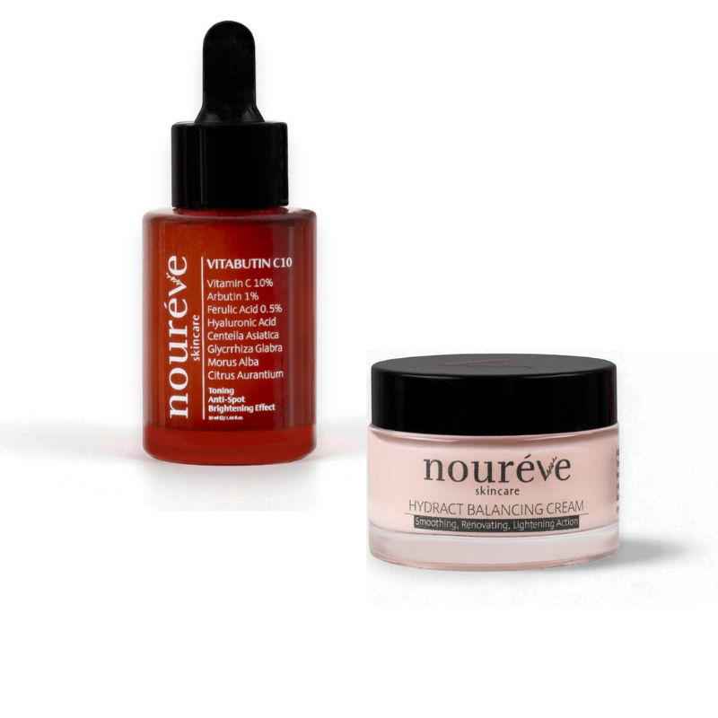Vitabutin C10 Serum & Hydract Balancing Cream Duo | Leke Karşıtıi Cilt Tonu Eşitleyici, Aydınlatıcı & Yoğun Nemlendirici, Bariyer Destekleyici Bakım Rutini