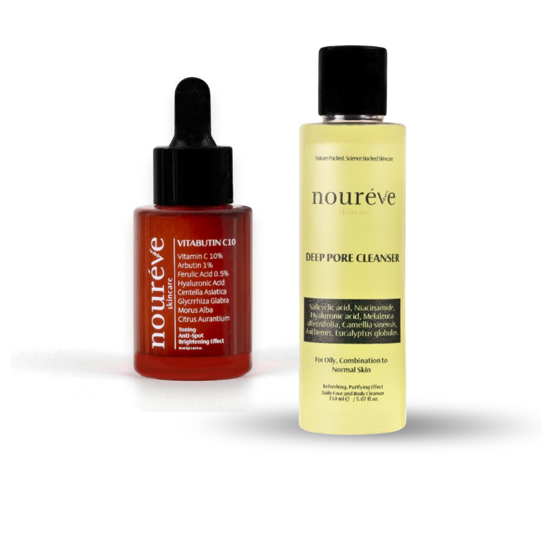 Vitabutin C10 Serum & Deep Pore Cleanser | Leke Karşıtı, Renk Tonu Eşitleyici & Gözenek Arındırıcı Duo