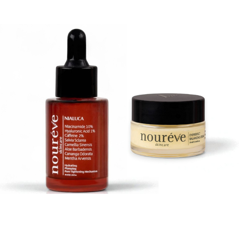 Nialuca Serum & Eyeperfect Balancing Cream Duo | Gözenek Sıkılaştırıcı, Enerji Verici & Şişlik, Morluk, İnce Çizgi ve Kırışıklık Karşıtı Bakım Rutini