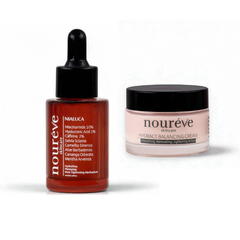 Nialuca Serum & Hydract Balancing Cream Duo | Gözenek Sıkılaştırıcı, Enerji Verici & Nemlendirici, Bariyer Destekleyici Bakım Rutini