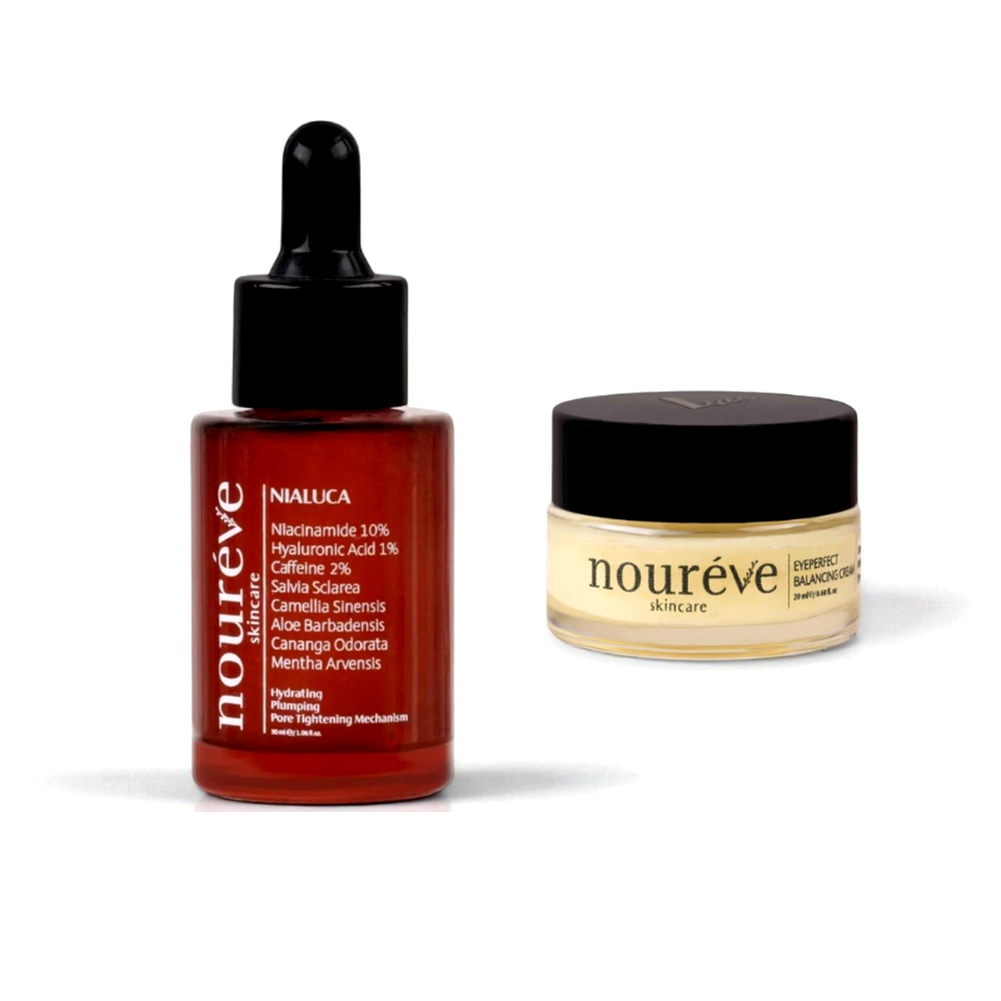 Nialuca Serum & Eyeperfect Balancing Cream Duo | Gözenek Sıkılaştırıcı, Enerji Verici & Şişlik, Morluk, İnce Çizgi ve Kırışıklık Karşıtı Bakım Rutini