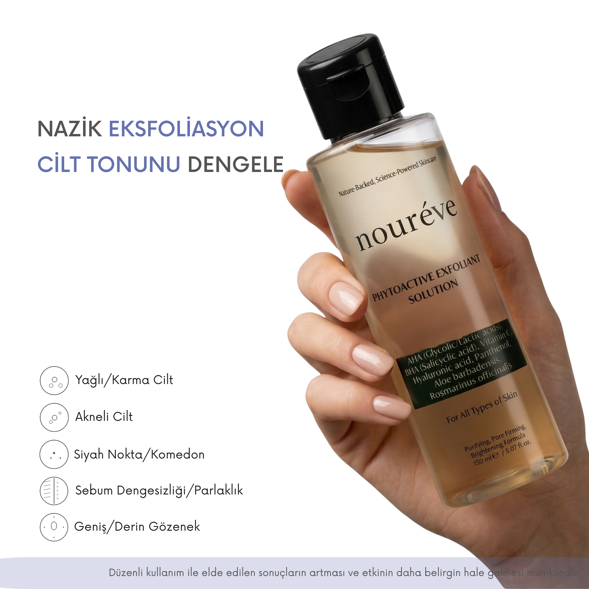 -Phytoactive Exfoliant Solution | Gözenek Arındırıcı & Yenileyici Tonik | AHA/BHA, C Vitamini, Biberiye