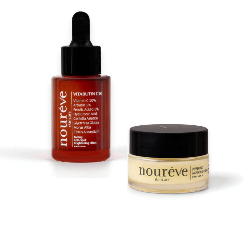 Vitabutin C10 Serum & Eyeperfect Balancing Cream Duo | Cilt Tonu Eşitleyici Leke Karşıtı & Morluk ve Kırışıklıkları Hedefleyen Göz Çevresi Bakım Rutini